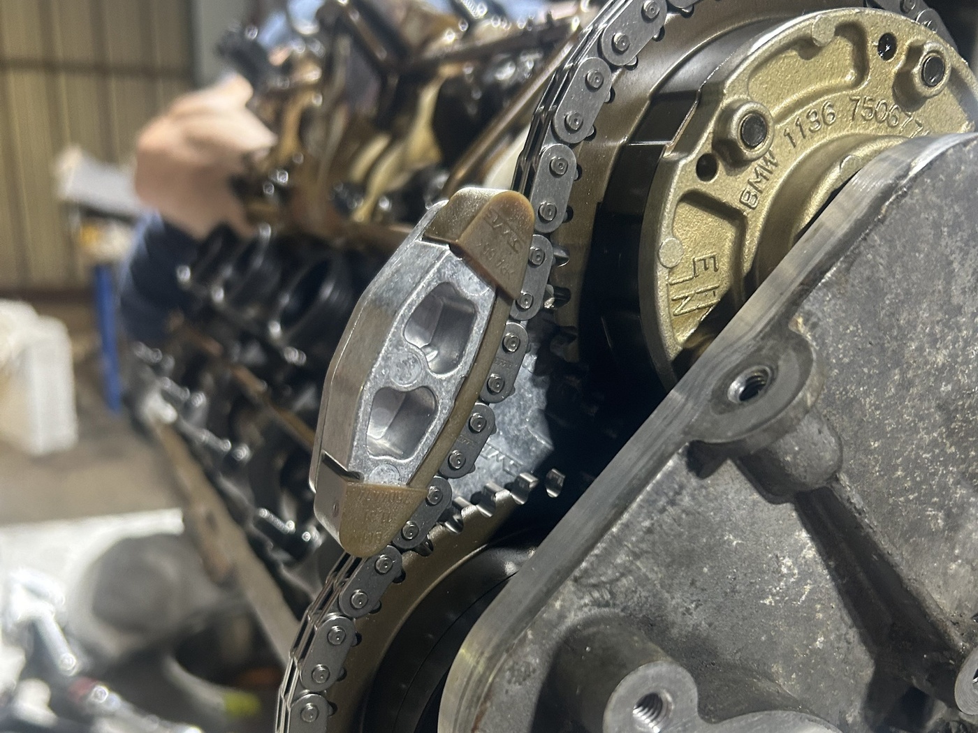 Distribution et unité Vanos d'un moteur BMW